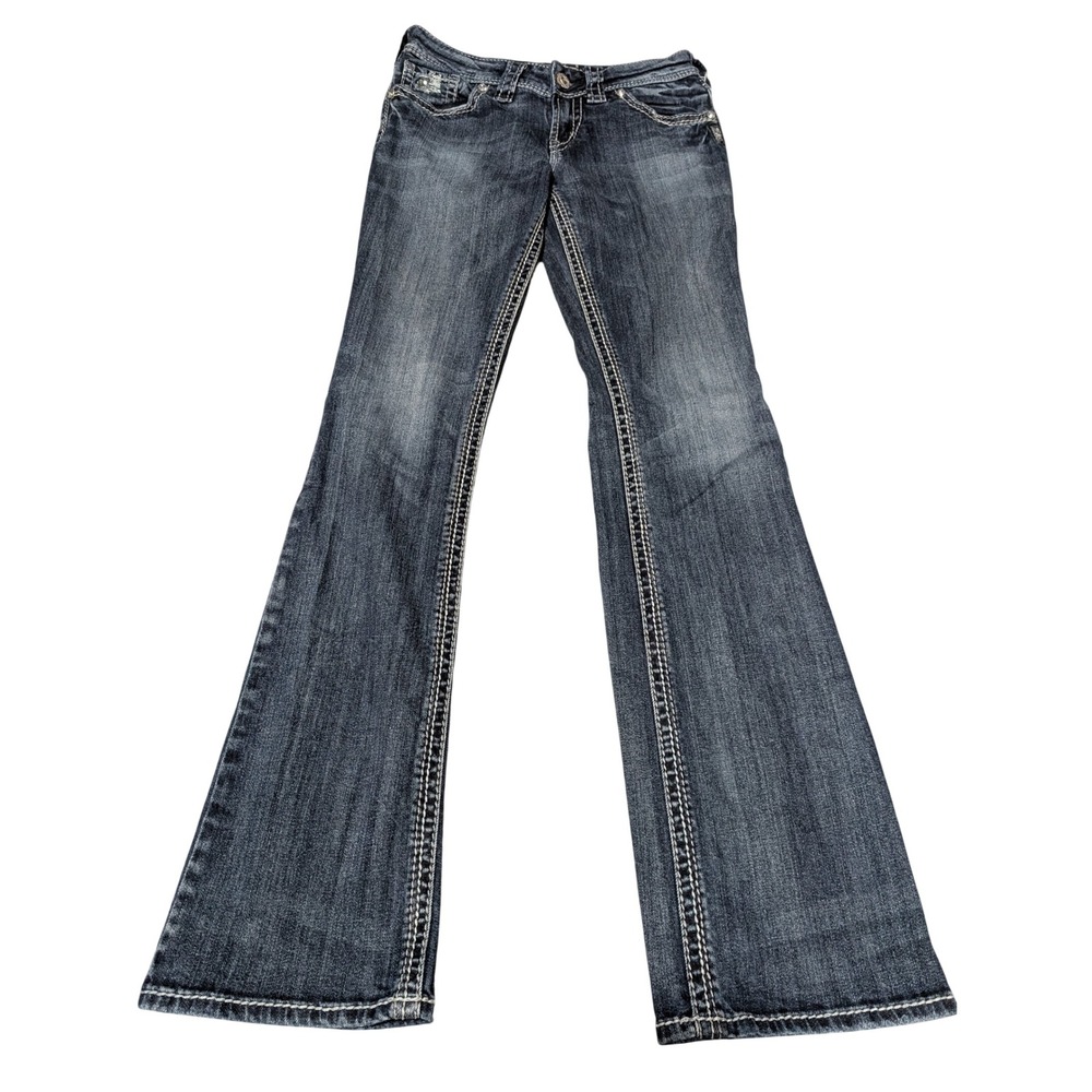 Vintage Silver Jeans Co Jeans Womens 26 Dark Suki Flap Bootcut Mid Rise Stitch